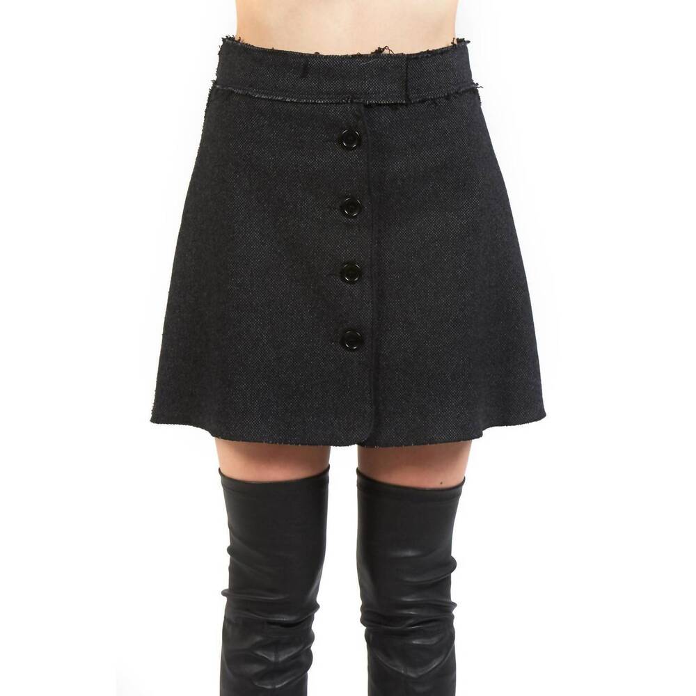 NEW HACHE tweed button front mini skirt in gray